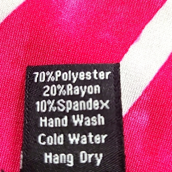 Clara Sun Woo Sleeveless Hot Pink & White Jersey Top Longer on One Side Sz M - Picture 10 of 10